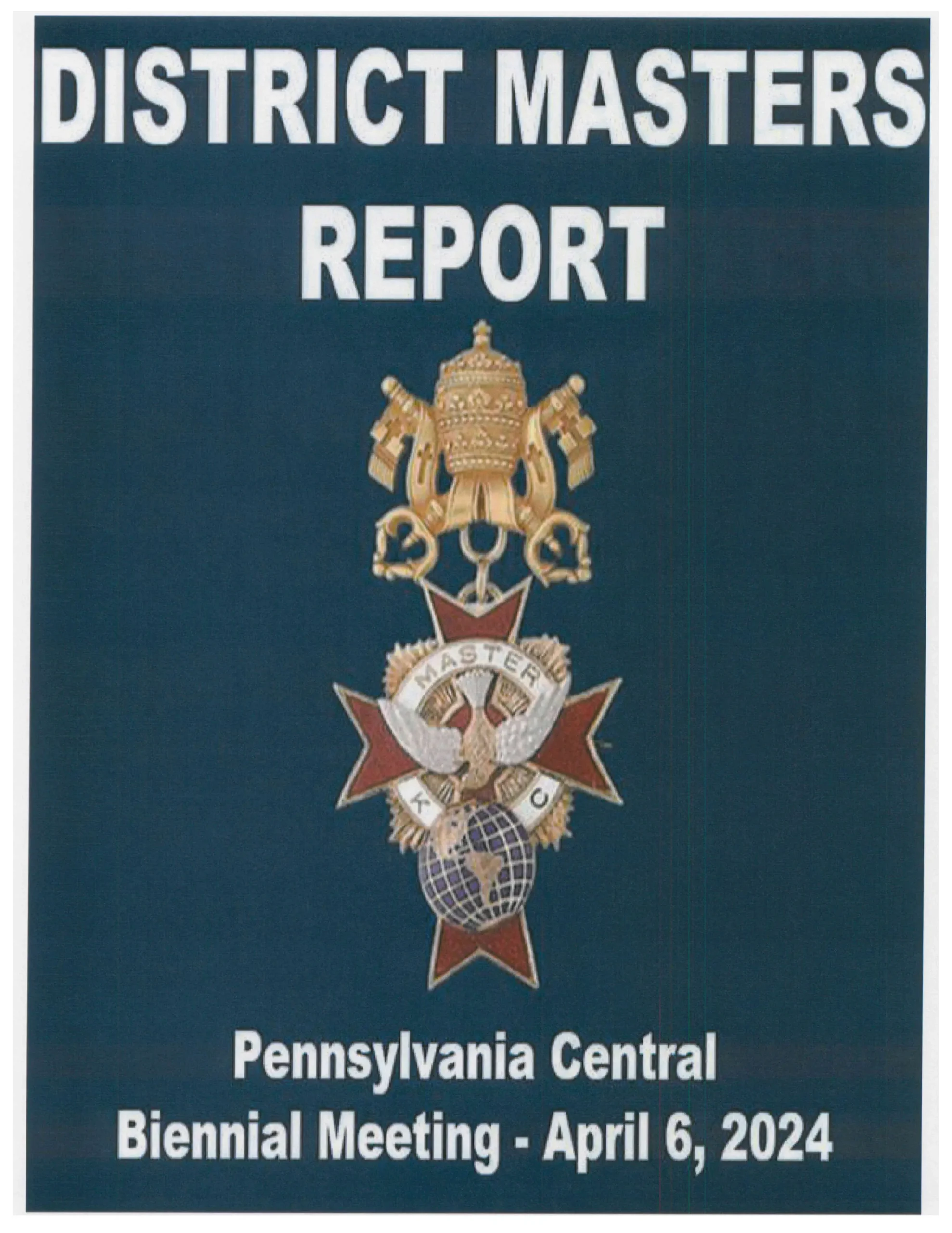 Master Brian Hallock gives Knights of Columbus Report