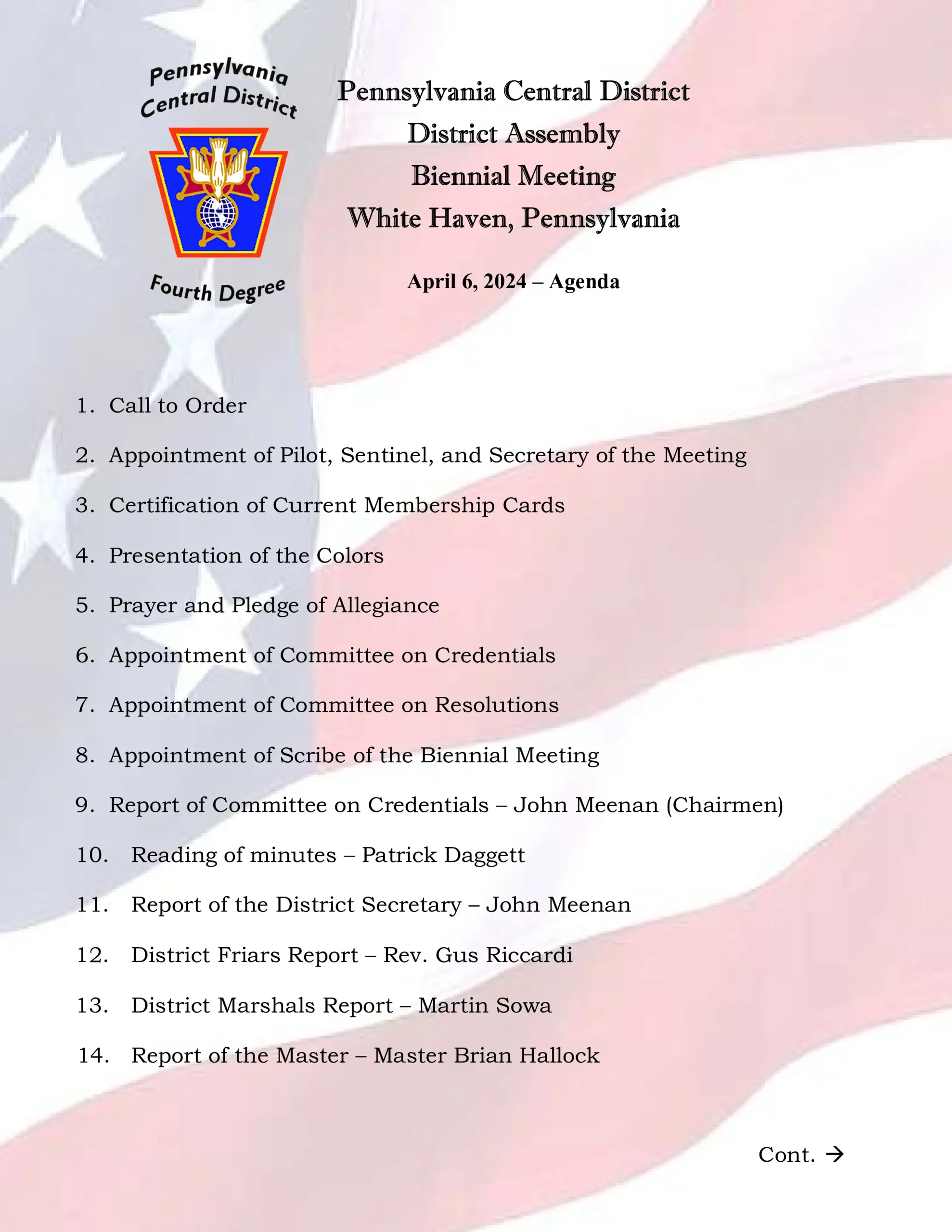 Biennial Meeting 2024 - Agenda
